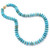 necklace with stabilized turquoise, 22k gold Czech beads and magnetic clasp encrusted with cubic zirconia