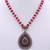 Red Pumpkin Necklace with Teardrop Pendant