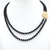 Two Line Black Onyx Necklace with Side Pendant