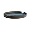 SLATE ORGANIC GLASS TRAY - ROUND - SMALL