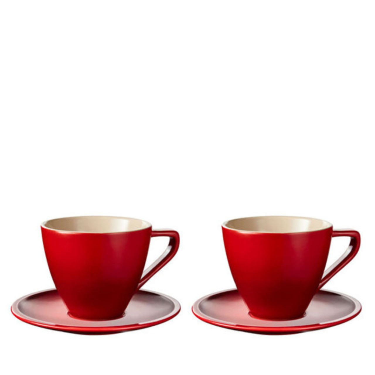 Le Creuset Tea Cups Set of 2, Vintage Cups and Saucers, Marked 