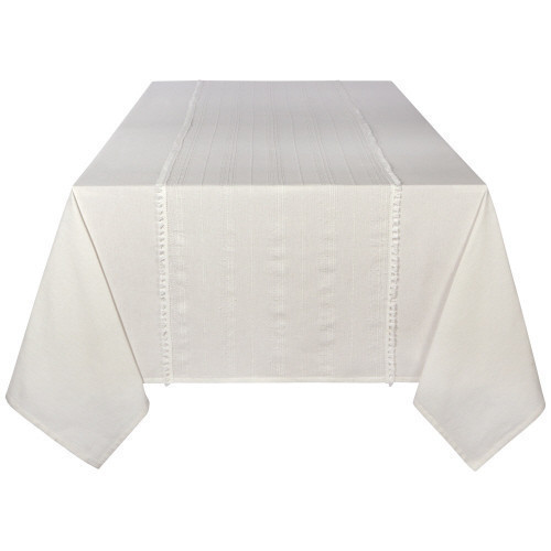 Table Cloth - Blanca White with Tassel