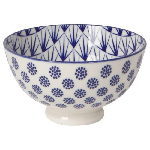 STAMPED BOWL 4" - BLUE DOTS