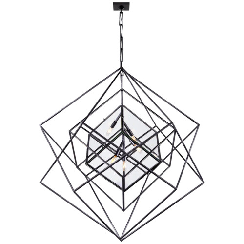 Cubist Chandelier Large - Aged Iron