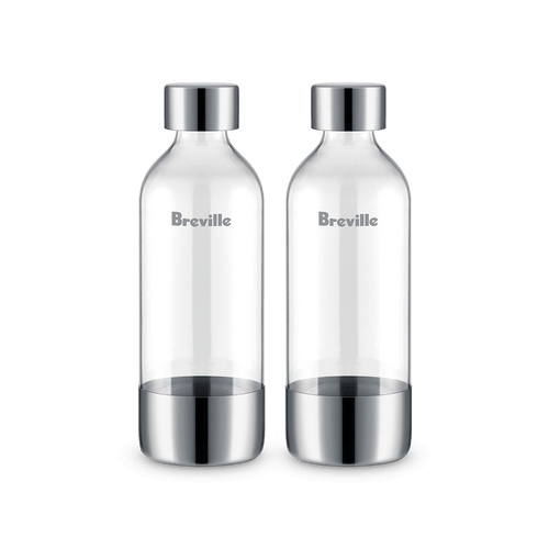 BREVILLE INFIZZ BOTTLES 2PK 1L Brushed Stainless