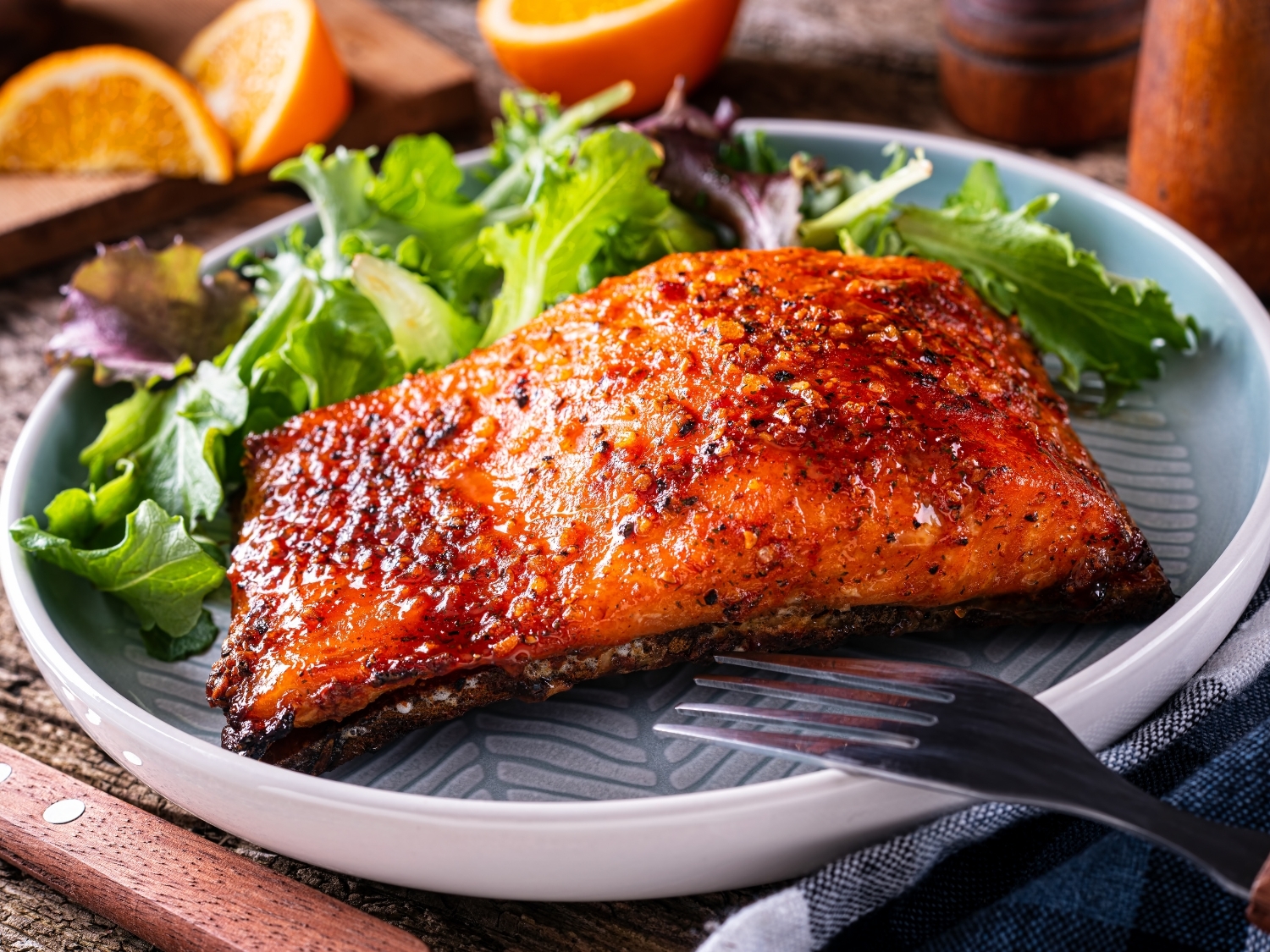 Baked Wild Salmon with Maple Chili Glaze