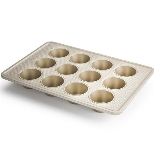 Cooking Light Non-Stick Carbon Steel Muffin Pan, 12 Cups, Easy to Clean, Cupcake Tin, Non-Stick Bakeware, Heavy Duty Performance Pan