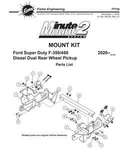 70528 FISHER - WESTERN - SNOWEX GENUINE REPLACEMENT PART - REAR BRACKET PASSENGER SIDE Ford Super Duty F-250/350/450/550 2017 - __ KIT 77114
