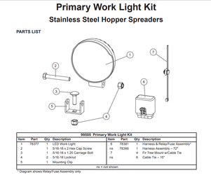 78386 - FISHER TEMEPST, STEELCASTER & POLYCASTER, WESTERN MARAUDER, STRIKER & TORNADO, SNOWEX RENEGADE GENUINE REPLACEMENT PART - HARNESS ASSEMBLY, AUX LIGHTING LONG.FOUND IN KIT 99505-1 KIT