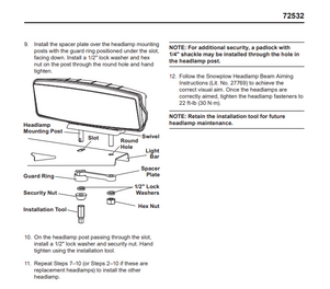 72532 - PARTS LIST AND INSTALLATION INSTRUCTIONS