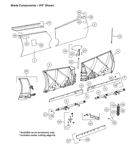 43125 - FISHER SNOWPLOWS GENUINE REPLACEMENT PART - 9 1/2' XV2 - FRAME,BASE,SPRING ASSEMBLY PASSENGER SIDE