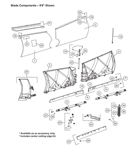 43130 - FISHER SNOWPLOWS GENUINE REPLACEMENT PART - 9 1/2' XV2 - TRIP EDGE BASE ANGLE DRIVERS SIDE