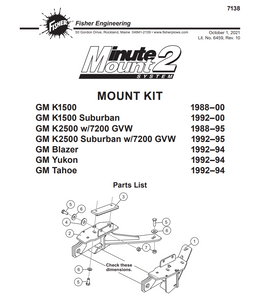 8858 - FISHER SNOWPLOWS GENUINE REPLACEMENT PART - PUSHPLATE - DRIVERS SIDE - GM KIT 7138 - ITEM #1 IN ILLUSTRATION