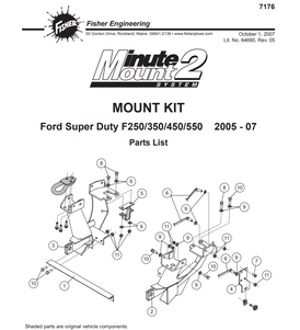 64670 - FISHER SNOWPLOWS GENUINE REPLACEMENT PART - BUMPER MOUNTING BRACKET - FORD KIT 7176 - ITEM #4