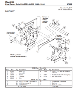 22289 - FISHER - WESTERN SNOWPLOWS GENUINE REPLACEMENT PART - BRACKET WELDMENT  (FISHER 7159-2) WESTERN (67982)