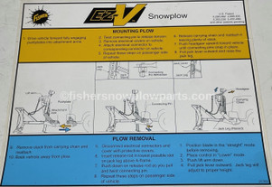 21763 - FISHER SNOWPLOWS GENUINE REPLACEMENT PART - LABEL DECAL ATTACH/DETACH EZ-V  - 8 1/2' & 9 1/2' LEGACY