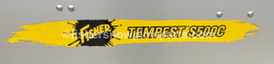 31191 - FISHER TEMPEST SPREADER GENUINE REPLACEMENT DECAL - LOGO S500C 35.89 X 4.00, HOPPER SIDE