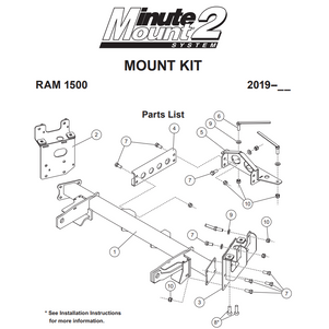 74435 - FISHER SNOWPLOWS GENUINE REPLACEMENT PART - MOUNT BEAM - MM2 - 2019 - CURRENT DODGE RAM 1500 NEW BODY  (77108) ITEM #1