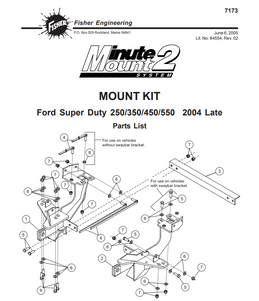 7173 - FISHER SNOWPLOWS GENUINE REPLACEMENT PART - Ford Super Duty 250/350/450/550 2004 Late