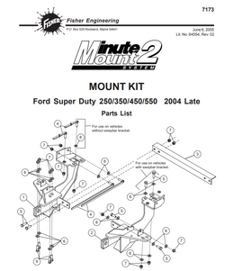 64560 - FISHER SNOWPLOWS GENUINE REPLACEMENT PART - 2004 LATE FORD SUPER DUTY BOLT BAG - FOUND IN 7173 KIT