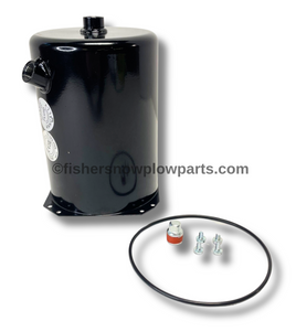 The Fisher - Western 44327-3 Reservoir Kit is the ultimate solution for maintaining your snowplow’s performance. This genuine replacement part is specifically designed to fit the Fisher truck series XRS, XtremeV, XV2, and XLS models, ensuring a precise fit and enhanced functionality. The kit includes essential components: an O-ring, a fill plug, and four screws, providing everything you need for a seamless installation. Also fits Western MVP, MVP3, Prodigy, Wideout model Snowplows.