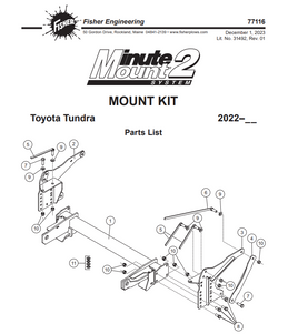 77116 - FISHER SNOWPLOWS GENUINE REPLACEMENT PART - 2022 - CURRENT TOYOTA TUNDRA MM2 VEHICLE MOUNT KIT