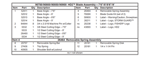 90850 - FISHER SNOWPLOWS FACTORY GENUINE REPLACEMENT PART - 8 1/2' HD2 BLADE ASSEMBLY