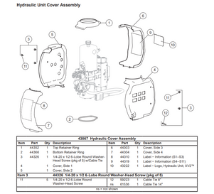 43867 - FISHER XV2 SNOWPLOWS FACTORY GENUINE REPLACEMENT PART - COMPLETE HYDRAULIC COVER ASSEMBLY