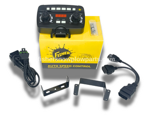 The 32850 Fisher Electric Hopper Spreaders Auto Speed Spreader Control is an essential factory genuine replacement part designed for optimal performance with all Fleet Flex Electric Hopper Spreaders manufactured since 2016. This high-quality control unit seamlessly integrates with compatible models, including Fisher SteelCaster, Fleet Flex PolyCaster, and Tempest Stainless Steel & Poly Hopper Spreaders.