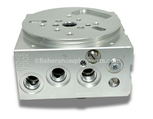 BACK SIDE - PUMP WOULD BE ON TOP - Maximize the performance of your snowplow with the 85842 Primary Valve Manifold, crafted for Fisher Xtreme V, XV2 and Western MVP Plus, MVP3 models. This factory genuine replacement part ensures reliability and longevity for your snow removal equipment.

Engineered without cartridges or coils, this manifold delivers optimal hydraulic control and easy installation. Replace your old manifold to maintain efficiency during those demanding winter conditions.

Compatible with Fisher and Western snowplows
High-quality construction for durability
Enhanced hydraulic performance
Factory approved for reliable operations

Keep your snowplow running smoothly and efficiently with the 85842 Primary Valve Manifold.