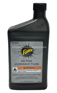 28531 - FISHER SNOWPLOWS GENUINE REPLACEMENT PART -  HIGH PERFORMANCE COLD WEATHER  HYDRAULIC FLUID OIL QUART

FISHER® EZ FLOW high performance hydraulic fluid is recommended for use where low temperatures or rapid changes in temperatures are expected. For operating temperatures as low as -40°F. Results in less electrical current draw from the truck battery during cold weather operations.