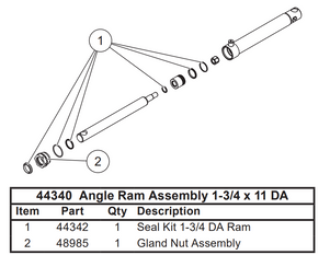 44340 EXTREME V & 8 1/2' & 9 1/2' XV2 ANGLE RAM PARTS BREAKDOWN 44340 EXTREME V & 8 1/2' & 9 1/2' XV2 ANGLE RAM PARTS BREAKDOWN