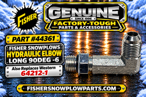 The 44361 - Fisher Genuine Replacement Elbow Long 90 Degree -6 is essential for seamless snow removal efficiency.

Designed for Fisher, Western, and SnowEx snowplows, this durable elbow fitting ensures unmatched performance across various models, including the Fisher Extreme V and Western MVP series.

90-degree angle design for optimal maneuverability
Sturdy construction for harsh winter conditions
Compatible with multiple snowplow models
Genuine Fisher packaging ensures quality
Enhances snowplow safety and efficiency

Stay prepared this winter with the reliable 44361 elbow fitting for smooth and effective snowplowing.