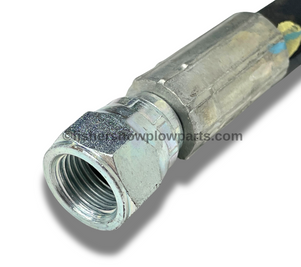 The 56591 Fisher Western Snowplows Factory Genuine Replacement Hose is an essential component designed to enhance the performance and reliability of your snowplow system. Measuring 1/4 inches in diameter and 42 inches in length, this high-quality hose features FJIC (female flare joint) ends, ensuring a secure and efficient connection to your snowplow's hydraulic system.