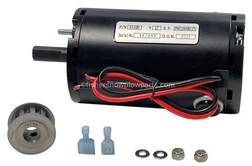 78300 - FISHER POLYCASTER - STEELCASTER  SPREADER GENUINE REPLACEMENT PART --12V MOTOR-POLY HOPPER,  REPLACES P3035K 12V MOTOR-POLY HOPPER, MOTOR INCLUDES NEW PULLEY , USED ON FISHER POLYCASTER, WESTERN TORNADO & BLIZZARD ICE CHASER HOPPERS NOT FOR USE ON TAILGATE LOW PROFILE SPREADERS TAILGATE SPREADERS USE PART # 78299