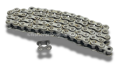 The 96377 - Fisher Spreaders Genuine Replacement Part is an essential component for maintaining your Procaster and Western Ice Breaker spreaders. Designed specifically to replace the #40 roller chain in your snow removal equipment, this 70-link chain ensures reliable performance and smooth operation, even in the harshest winter conditions.

Crafted from high-quality materials, this replacement roller chain is built to withstand the rigors of ice and snow management, providing exceptional durability and longevity. The 35.0 width is specifically engineered to fit seamlessly into your existing system, allowing for easy installation and hassle-free maintenance. This means less downtime for your equipment, ensuring that you can get the job done efficiently when it matters most.

The 96377 roller chain features precision engineering that enhances the performance of your ice breaker, allowing for a consistent and controlled spread of salt or other de-icing materials. The robust construction provides excellent strength and resistance to wear, extending the functional life of your equipment.
