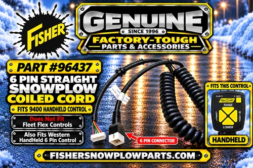 Elevate your snow removal efficiency with the 96437 Fisher Western Snowplows Factory Genuine Replacement Part. This essential harness handheld FishStik is crafted for seamless operation with three plug straight blade 6-pin configurations, ensuring reliability in winter's toughest conditions.

Compatible with Fisher Fishstik Snow Plows and Western cab command systems - 6 Pin
Simple installation with minimal tools required

Keep your snowplow in top condition this winter with the reliable 96437 harness!