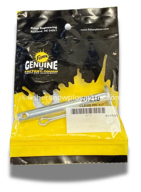 The 26219 Fisher Snowplows Factory Genuine Replacement Part is a crucial component designed specifically for the Minute Mount 2 system, ensuring seamless functionality and durability for your snow removal needs. Crafted with precision, this 3/8 x 3 pin assembly features a robust design that withstands the rigors of harsh winter conditions.

Included in the assembly are a sturdy 3/8 clevis pin, a reliable 5/32 x 1 1/4 cotter pin, and a dependable washer – all engineered to provide secure and consistent performance. Each part plays a vital role in maintaining the integrity of your snowplow setup, allowing it to operate smoothly while enhancing its longevity.

1 - 3/8 CLEVIS PIN

90658 - 5/32  X 1 1/4 COTTER PIN

90315 - WASHER