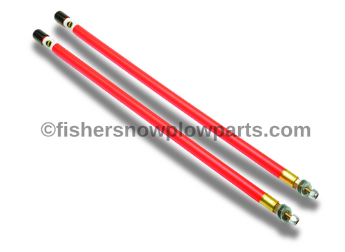 The 26530K - Fisher Snowplows Factory Genuine Replacement Part - Commercial Blade Guide Kit is designed to enhance the performance and durability of Fisher plows in all commercial snow clearing applications. Featuring a striking fluorescent orange hue, these plow guides measure an impressive 24 inches in length, making them instantly visible in any snow-covered environment.

Crafted from robust 3/4" thick nylon tubing, the Commercial Blade Guide Kit is engineered to withstand the rigors of heavy-duty use. Bolting on seamlessly in place of standard guides, this kit provides a reliable and sturdy enhancement that can be fitted to all Fisher plows, including LD, SD, HD, HD2, Extreme V, XV2, MC, and HC models.