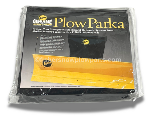 26812-1 - FISHER® Snowplow Parka Cover (Model 26812-1) is the ultimate accessory for snowplow operators seeking to extend the lifespan of their equipment. Crafted from heavy-duty nylon, this cover is designed to safeguard your snowplow's vulnerable electrical and hydraulic systems from the harshest winter elements. With winter weather posing challenges from heavy snow to freezing temperatures, having a reliable protective solution is essential.

The thoughtful design features a gathered elastic band sewn into the bottom edge, ensuring a snug, weather-resistant fit that prevents moisture, ice, and debris from compromising your snowplow's integrity. This tight fit guarantees that your equipment remains protected, regardless of the weather conditions. Installation is a breeze, taking just seconds to secure the cover onto your snowplow, making it an effortless addition to your winter maintenance routine.

The durability of the FISHER® snowplow parka cover means it is built to withstand frequent exposure to outdoor conditions, providing long-lasting protection year after year. Whether for professional use or dedicated homeowner maintenance, this cover is engineered for performance, ensuring your snowplow is always ready to tackle the next snowstorm.

Investing in the 26812-1 Snowplow Parka Cover means investing in peace of mind. Keep your snowplow in peak condition and avoid costly repairs down the line, all while enjoying the ease and convenience of quick deployment and removal. Trust the FISHER® brand to deliver quality accessories that enhance your snow removal experience. Don't let the elements wear down your valuable equipment—choose the FISHER® Snowplow Parka Cover for unmatched protection this winter season.