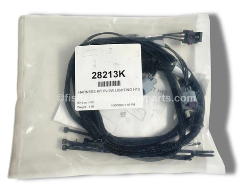 The 28213K Harness Kit for Fisher, Western, and SnowEx snowplows is the essential solution for maintaining optimal lighting on your plowing equipment. This genuine replacement part is specifically designed to fit single bulb Intensifire light systems, ensuring seamless integration and functionality. 

This harness kit enhances the performance of your snowplow lighting setup, providing reliable illumination during those challenging winter conditions. It includes all necessary components to connect and power your plow lights efficiently. The 28213K harness works perfectly with other essential parts, such as the headlight driver units sold separately. Drivers side without harness (28801-1) and passenger side without harness (28802-1) are ideal add-ons, allowing for seamless replacement and maintenance.