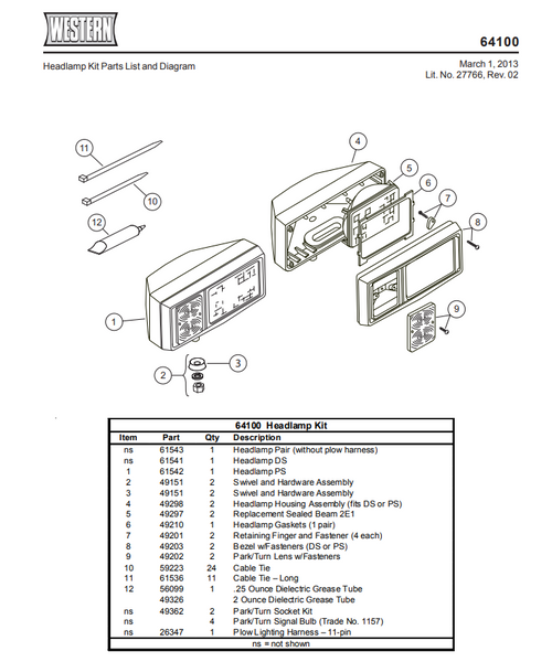 7436K - FISHER & SNOWPLOWS GENUINE REPLACEMENT PART - WESTERN 49362 SOCKET AND WIRE ASSEMBLY KIT. FITS FISHER 8328, 8435 & WESTERN 64100, 61541, 61542 LIGHTS