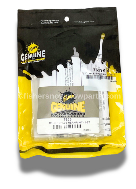 7629-4 - FISHER SNOWPLOWS GENUINE REPLACEMENT PART, INSTA-ACT STRAIGHT PLOWS, EXTREME V, XV2, HOMESTEADER - RELIEF VALVE KIT , WESTERN 49138K-5 RELIEF VALVE KIT. WESTERN MVP PLUS, MVP 3, PRO-PLUS 3, ULTRAMOUNT PRO PLUS, SUBURBANITE HYDRAULICS - SNOWEX 52283
