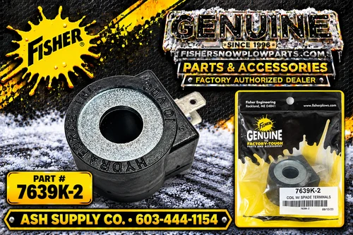 The 7639K-2 COIL with Spade Terminals is an indispensable genuine replacement part for Fisher, Western, and SnowEx snowplows, ensuring peak performance in winter conditions.

This precision-crafted coil provides reliable electrical connectivity for hydraulic systems, built to endure extreme temperatures and rugged use.

Compatible with Fisher, Western 49230K, and SnowEx models
Robust construction for maximum durability
User-friendly installation with spade terminals
Engineered for optimal performance in severe winter weather

Upgrade your snowplow reliability with the 7639K-2 coil and keep your equipment operating efficiently season after season.