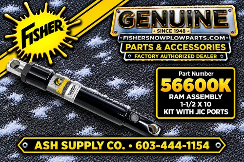 Enhance your winter operations with the 56600K Fisher Snowplows Factory Genuine Replacement Part. Tailored for optimum snow removal efficiency, this lift ram and angle ram assembly kit ensures your snowplow performs reliably in even the toughest conditions.

Crafted in Milwaukee, WI, this high-quality kit is compatible with HD, HD2, HDX, and Extreme V plows, as well as Legacy XLS (lift ram) and SD series (angle ram). Enjoy easy installation with the durable FJIC component.

Compatible with various Fisher plow models
1-1/2 x 10 size for robust lifting power
Also fits SD Series Angle Ram
Factory-tested for durability
Designed for Minute Mount 2 systems

Choose the 56600K replacement kit for outstanding performance and reliable snow clearance this season.