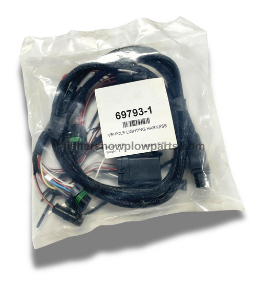 The 69793-1 Vehicle Lighting Harness is a premium replacement part designed specifically for Fisher, Western, and SnowEx snowplows. This essential component features an 11-pin configuration equipped with relays and HID capabilities, ensuring reliable performance and enhanced visibility during the harsh winter months.

Crafted to meet stringent quality standards, this genuine replacement part is ideal for professionals and DIY enthusiasts alike, providing an easy installation process that restores your snowplow’s lighting system to optimal functionality. The harness is included in various kits such as 69818-2, 72199-1, 69805-1, 73977-1, 72101, 85993, and others, making it a versatile option for many compatible models.