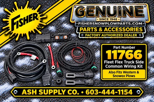 Enhance your snowplow setup with the 11766 Fisher, Snowex & Western Snowplows FleetFlex Truck Side Common Wiring Kit, designed for peak performance in winter conditions.

This essential wiring kit features premium components, ensuring seamless connection between your snowplow and vehicle for reliable operation.

Includes robust 72527 vehicle battery cable with 200-amp fuse kit for optimal power management.
Features 28587 truck side control harness for easy equipment control.
Comes with 61548K two-pack plug cover to protect connections from moisture.
Includes grommet for a clean cable passage through vehicle openings.

Invest in the 11766 FleetFlex Wiring Kit for durability and efficiency this winter!