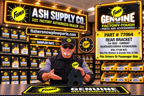 The 77064 Fisher - Western - SnowEx Snowplows Genuine Replacement Part ensures optimal performance in harsh winter conditions.

Specifically designed for Fisher 77109 and Western 31700 mounts, this rear plate fits GM K2500 and K3500 Silverado/Sierra models from 2020 onwards. Its versatile design accommodates both left and right installations, facilitating a seamless replacement process.

Perfect fit for Fisher 77109 & Western 31700 mounts
Compatible with GM K2500/K3500 Silverado/Sierra 2020+
Durable construction for reliable performance
Easy installation with clear instructions provided
Made in Rockland, Maine USA

Keep your snowplow efficient this winter with the robust 77064 rear plate replacement.