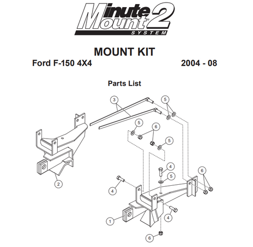 7174 - FISHER SNOWPLOWS GENUINE REPLACEMENT PART - Minute Mount® 2 Ford F-150 (2004–08) VEHICLE MOUNT KIT