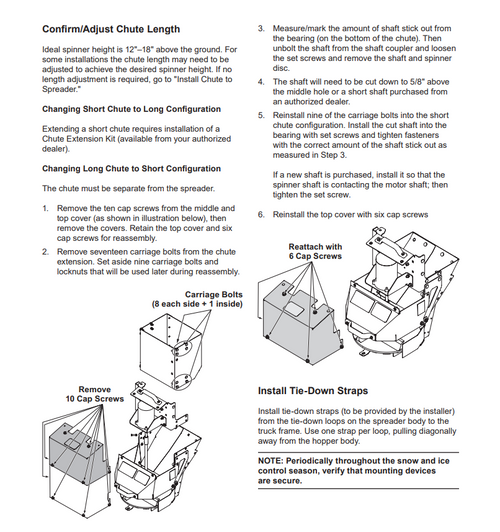 31936 - FISHER TEMPEST, TEMPEST POLY - WESTERN MARAUDER , MARAUDER POLY - SNOWEX RENEGADE & RENEGADE POLY  SPREADER GENUINE REPLACEMENT PART - CHUTE EXTENSION KIT 31936 - FISHER TEMPEST, TEMPEST POLY - WESTERN MARAUDER , MARAUDER POLY - SNOWEX RENEGADE & RENEGADE POLY  SPREADER GENUINE REPLACEMENT PART - CHUTE EXTENSION KIT